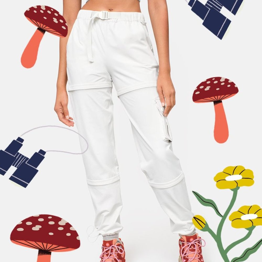 NWT Outdoor Voices Rectrek Zip-Off Pant White Bone